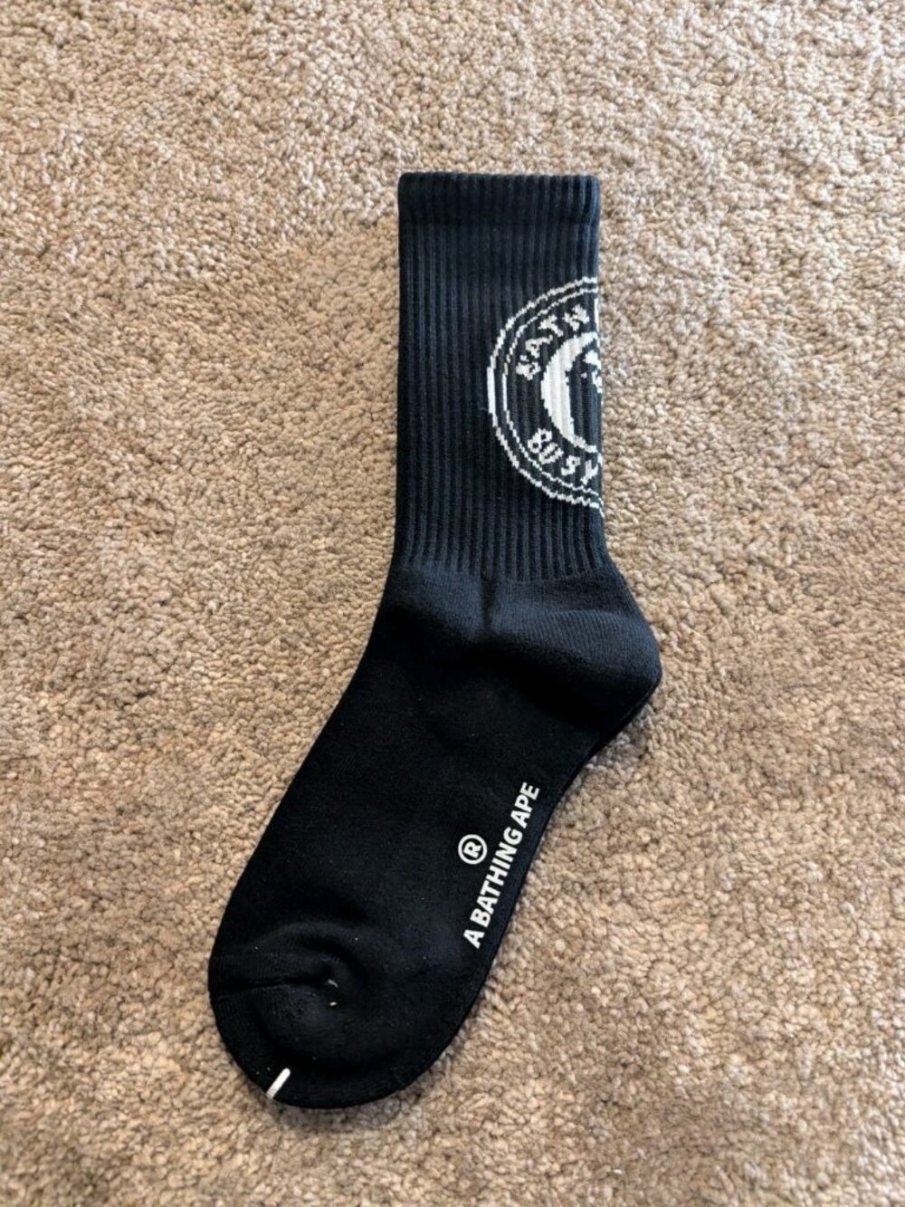 BAPE A Bathing Ape Crew Socks Black One Size